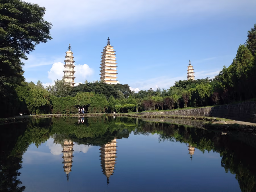 Three Pagodas of Chongsheng Temple in Dali, China